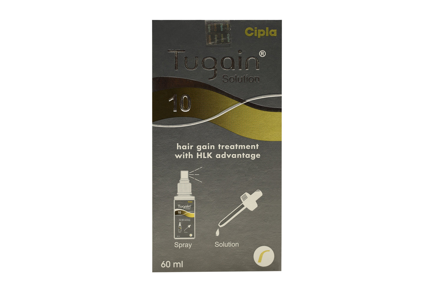 Tugain, Minoxidil 10%, 60ml, com spray e conta gotas
