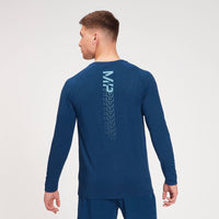 MP Men's Fade Graphic Training Long Sleeve Top Dark Blue SIZE L.
