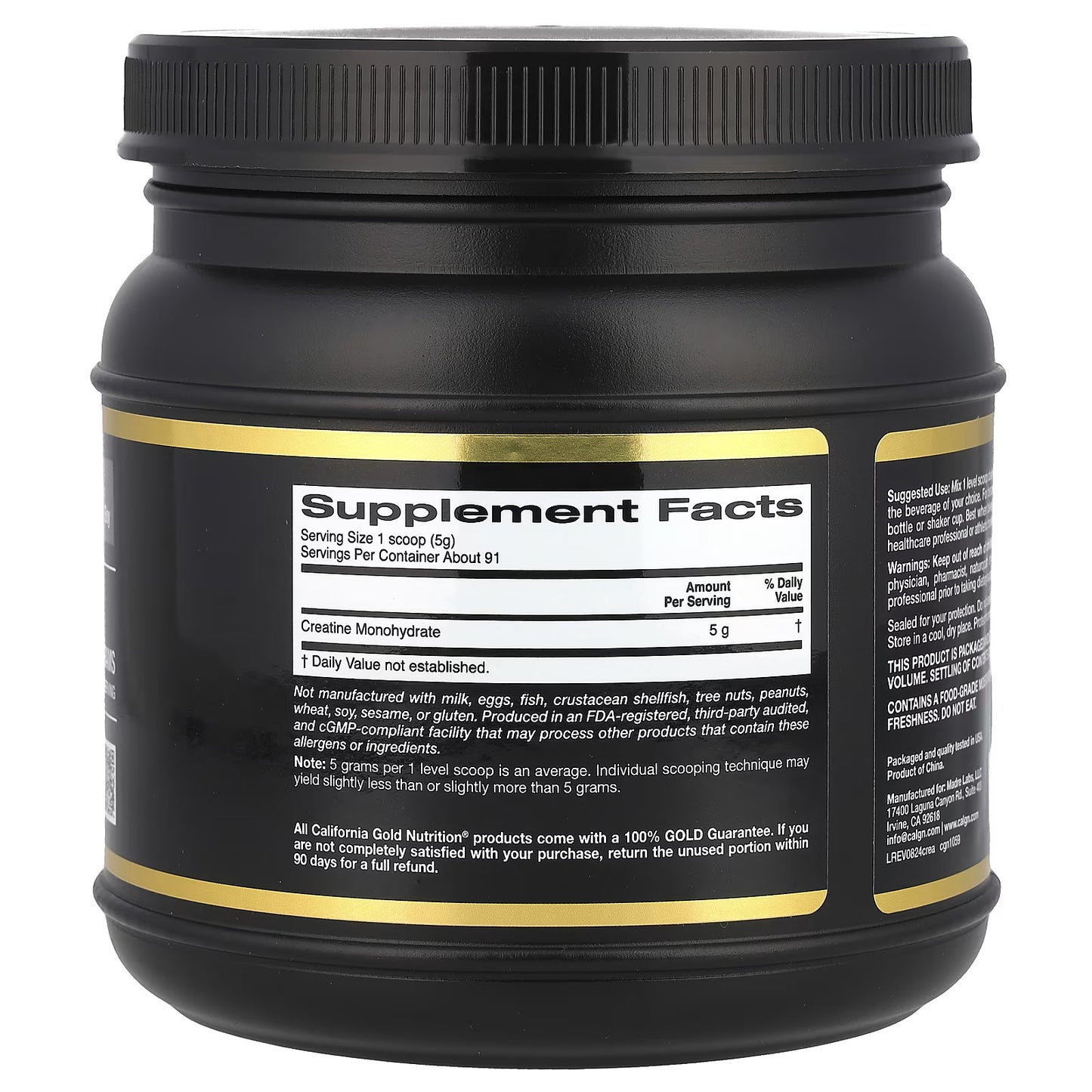 California Gold Nutrition, Creatine Monohydrate, 454g