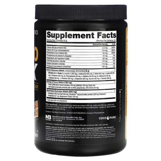 NutraBio, Amino Kick, Chá de Pêssego da Georgia, 270 g (0,6 lb)