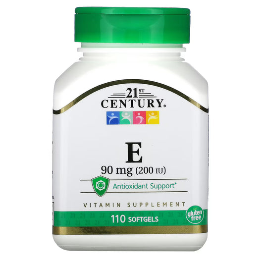 21st Century, Vitamina E, 90 mg (200 UI), 110 Cápsulas Softgel