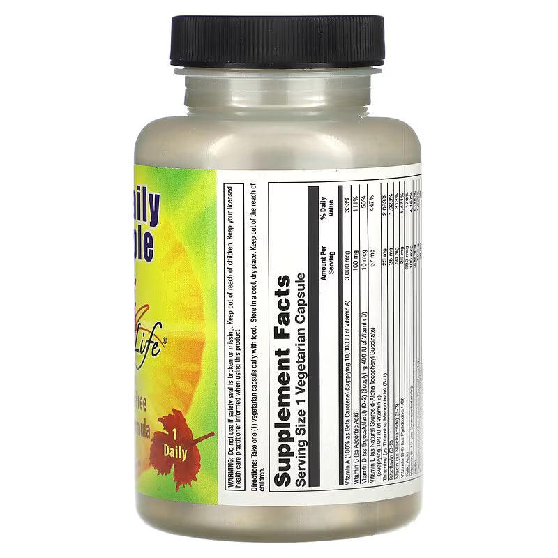 One Daily Multiple Nature’s Life – Multivitamínico Diário Vegano Sem Ferro e Iodo (60 Cápsulas)