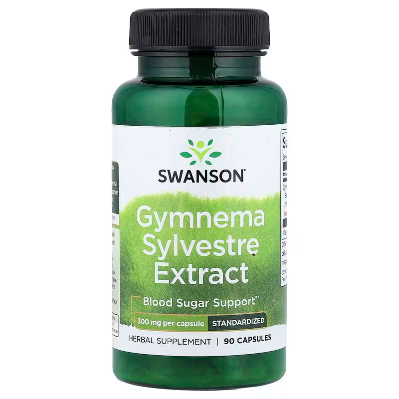 Gymnema Sylvestre Extract Swanson 300mg – Controle da Glicose e Apoio Metabólico (90 Cápsulas)