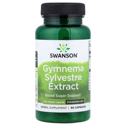 Gymnema Sylvestre Extract Swanson 300mg – Controle da Glicose e Apoio Metabólico (90 Cápsulas)