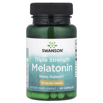 Swanson, Melatonina de Força Tripla, 10 mg, 60 Cápsulas