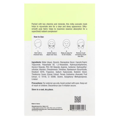 Idealove, Superfood Skin Savior, Let's Avo Good Time, 5 Máscaras Faciais de Beleza, 20 ml (0,68 fl oz) Cada