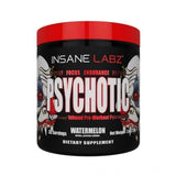 Insane Labz Psychotic, Sabor Melância, Pré-Treino de Alto Estímulo em pó, Energia Extrema e Duradoura, Foco e Resistência com Beta Alanina, Creatina Monohidratada e DMAE, 35 Porções