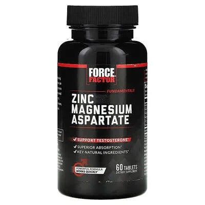 Force Factor, no Aspartato de zinco Aspartato de magnésio, 60 comprimidos