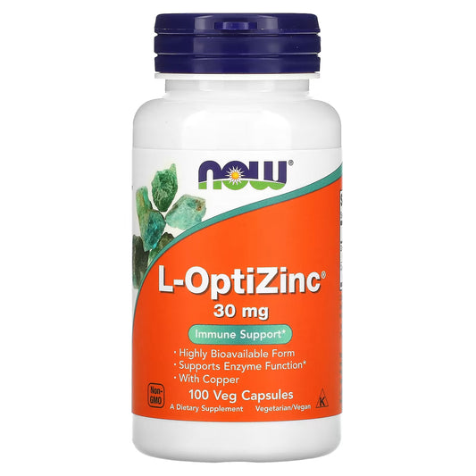 Now Foods, L-optiZinc, 30mg, 100 Cápsulas