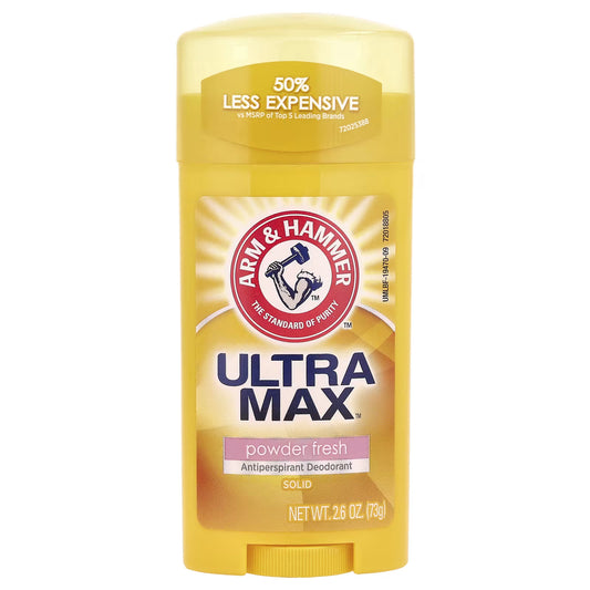 Arm & Hammer, UltraMax, Desodorante Antitranspirante Sólido para Mulheres, Powder Fresh, 73 g (2,6 oz)