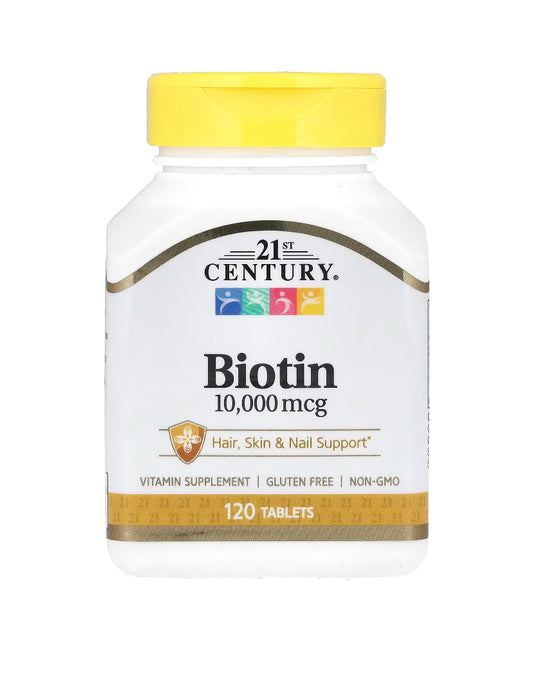 21st Century, Biotina, 10.000 mcg, 120 Comprimidos