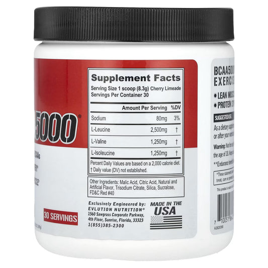 EVLution Nutrition, BCAA5000®, Limonada Siciliana de Cereja, 249 g (8,78 oz)
