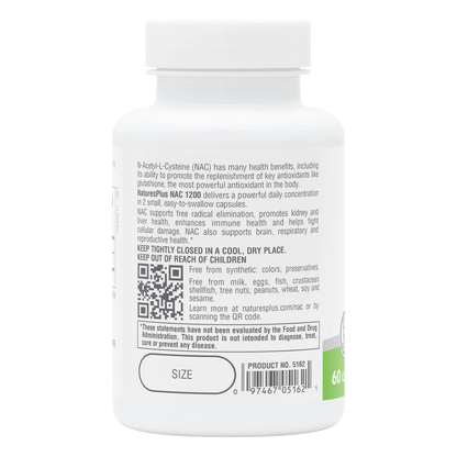NAC 1200 mg Pro – N-Acetil L-Cisteína | 60 Cápsulas | Antioxidante Avançado