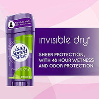 Lady Speed Stick Invisible Dry Antitranspirante e Desodorante, Powder Fresh, 1,4 Onça
