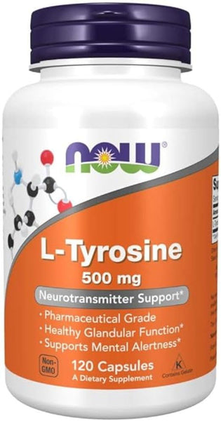 NOW Foods, L-Tirosina 500 mg - 120 Cápsulas