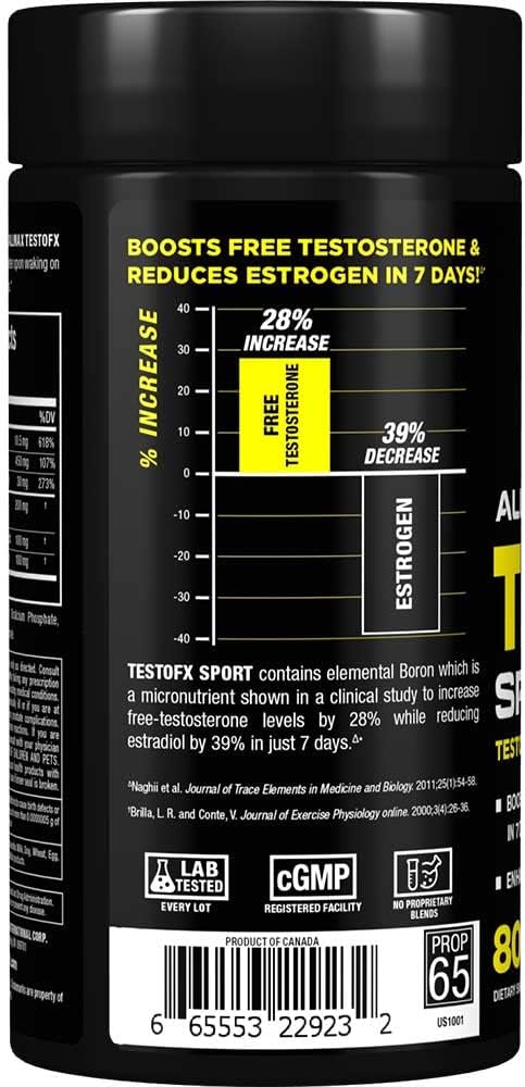 ALLMAX TestoFX Sport – Suporte Natural à Testosterona | B6, Magnésio, Zinco, Tribulus, Feno-grego e Boro (80 cápsulas)
