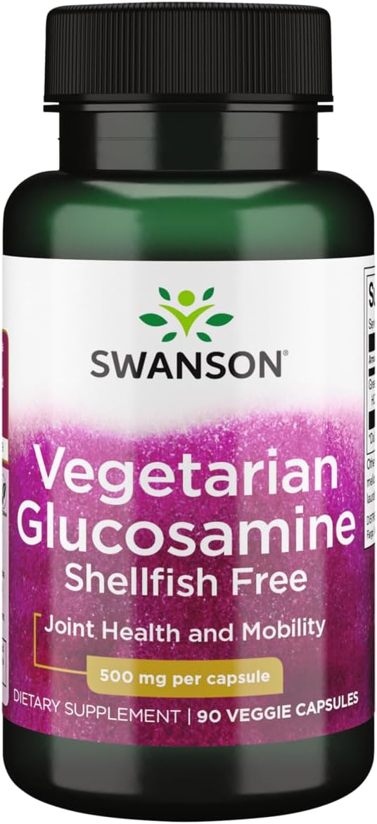 Glucosamina Vegetariana Swanson 500 mg – Saúde das Articulações (90 Cápsulas Veganas)