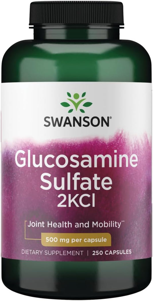 Glucosamina Sulfato 2KCl Swanson 500 mg – Saúde das Articulações e Mobilidade | 250 Cápsulas