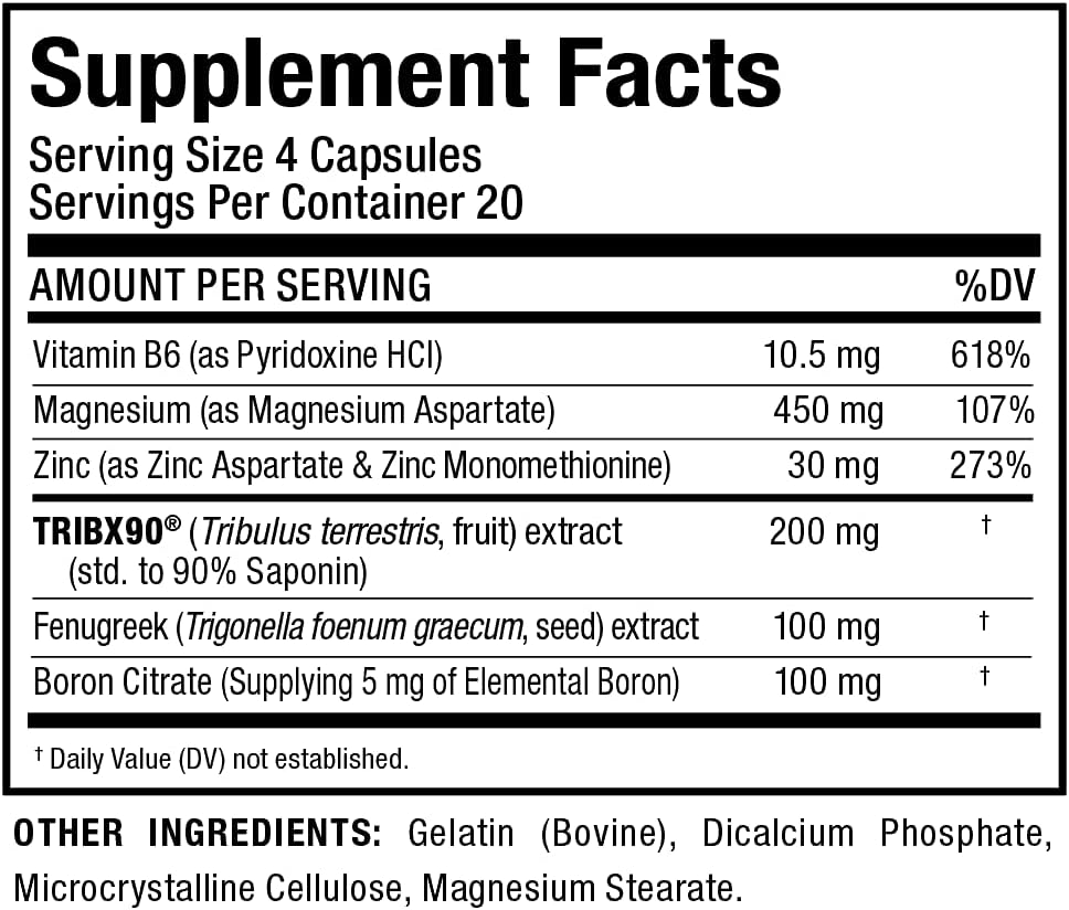 ALLMAX TestoFX Sport – Suporte Natural à Testosterona | B6, Magnésio, Zinco, Tribulus, Feno-grego e Boro (80 cápsulas)