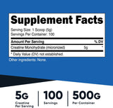 Pó micronizado de creatina monohidratada Nutricost 100 Servings 5000mg por porção 500g