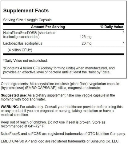 ProLacto Acidophilus Swanson 4 Bilhões CFU – Probiótico para Saúde Digestiva | 60 Cápsulas