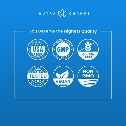 5-HTP 200mg Nutra Champs – Suporte para Humor, Sono e Cérebro | Com Vitaminas B6 e C | 120 Cápsulas Veganas