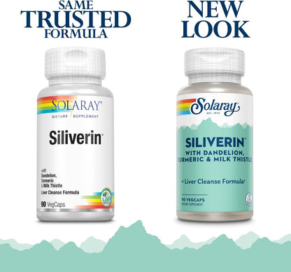 Solaray Siliverin – Detox e Proteção do Fígado com Dente-de-Leão, Cúrcuma e Cardo Mariano | 90 Cápsulas