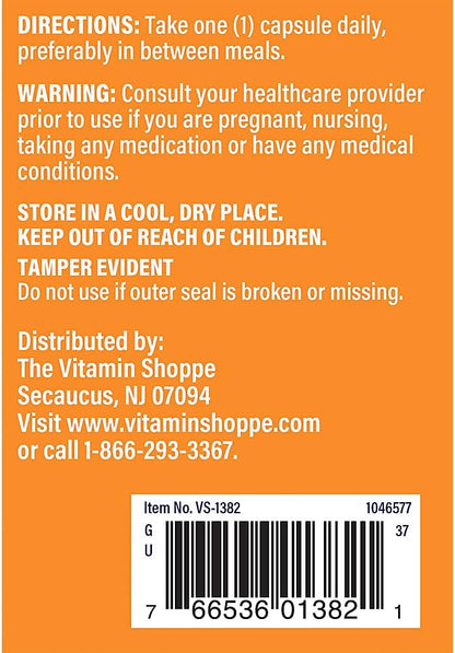 L-Arginina 500mg The Vitamin Shoppe – Óxido Nítrico, Pump e Saúde Cardiovascular (100 Cápsulas)