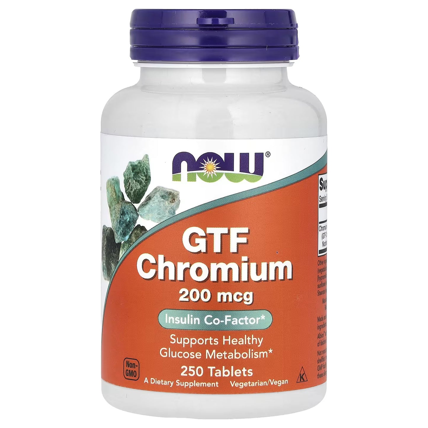 NOW Foods, GTF Cromo, 200 mcg, 250 Comprimidos