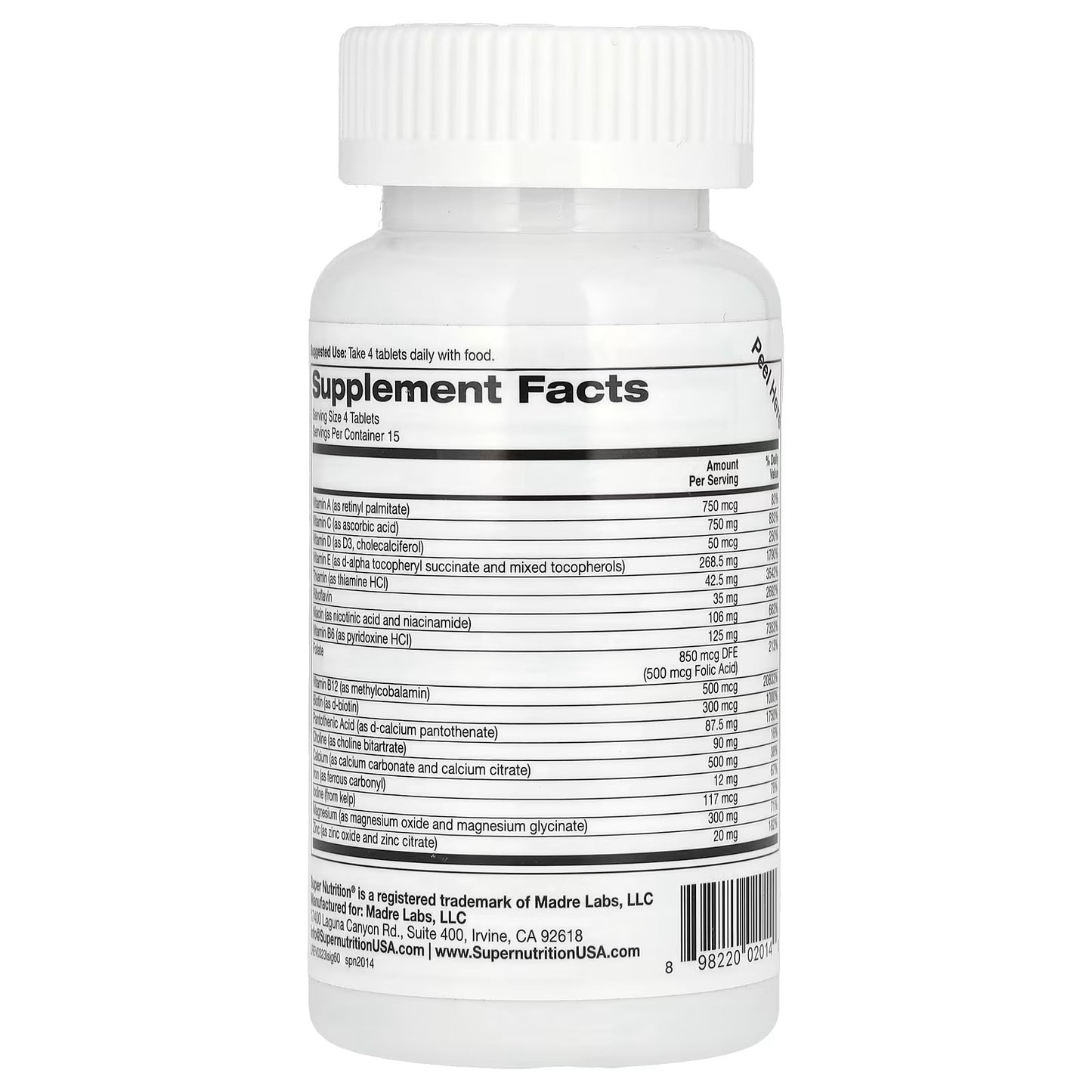 Super Immune, Immune-Strengthening Multivitamínico com Glutationa, 60 Tablets