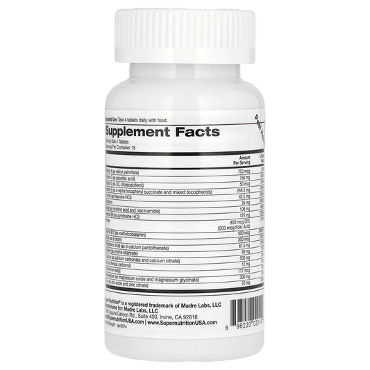 Super Immune, Immune-Strengthening Multivitamínico com Glutationa, 60 Tablets