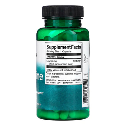 L-Arginina 500 mg Swanson – 100 Cápsulas