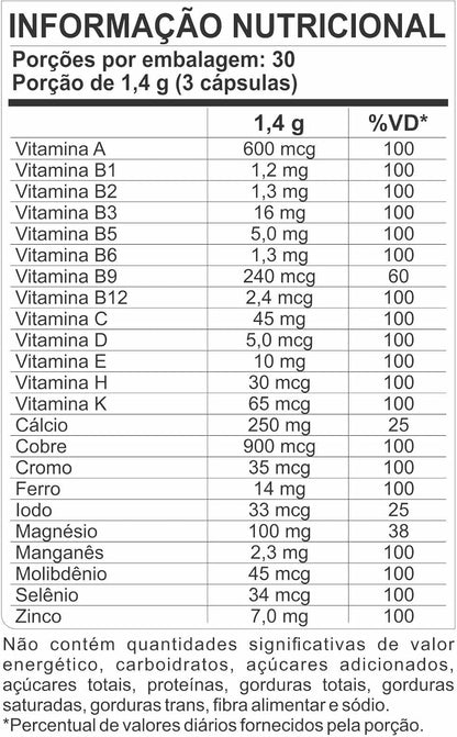Vit-Complex Multivitamínico A a Z – Profit Laboratórios | 90 Cápsulas