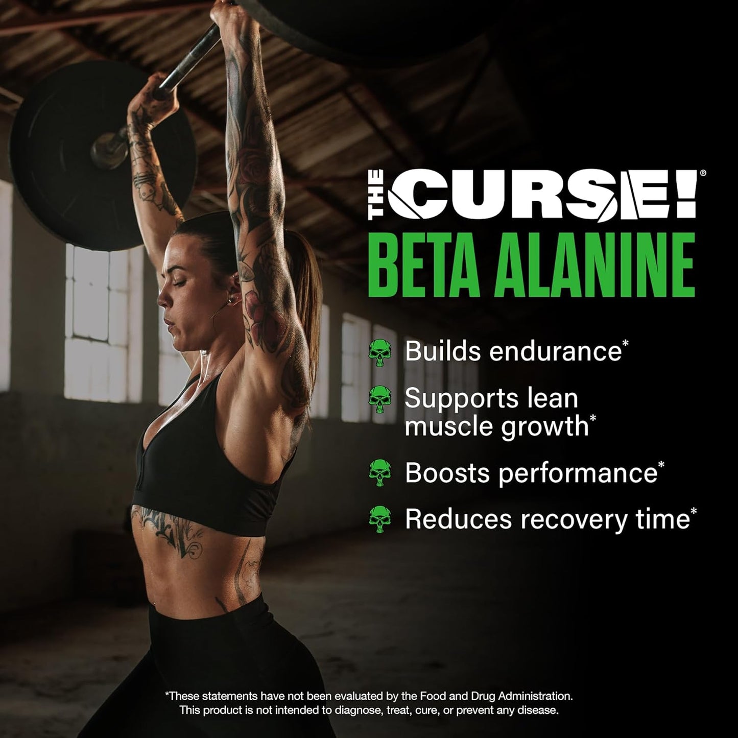 The Curse Beta Alanine – 3g por Dose | 300g | 100 Doses | Pó Puro
