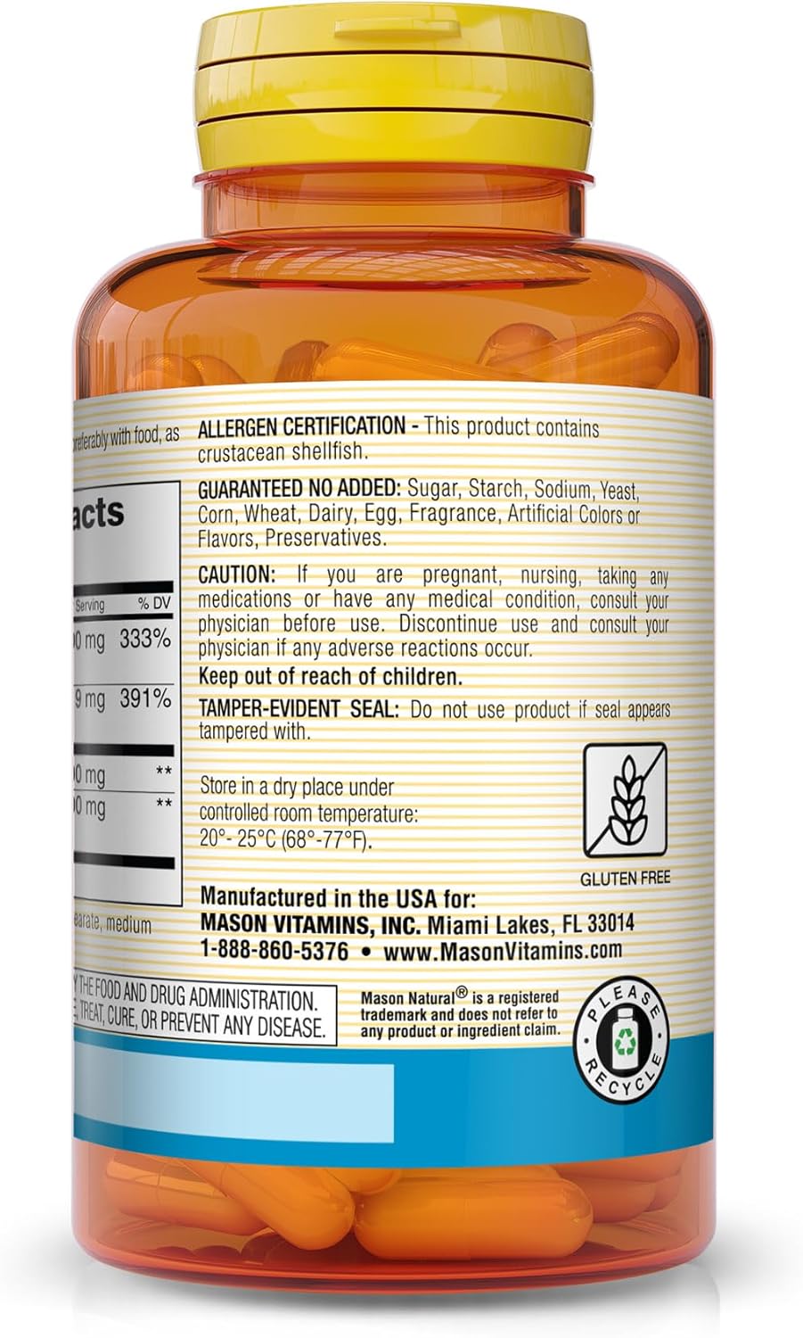 Glucosamina Complex + MSM – Mason Natural | Saúde das Articulações (90 Cápsulas)
