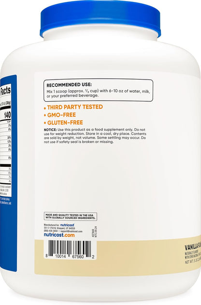 Whey Protein 5LB (2,27 kg) – Sabor Baunilha | Nutricost