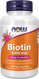 NOW Foods Biotin 5000 mcg 120 Capsules
