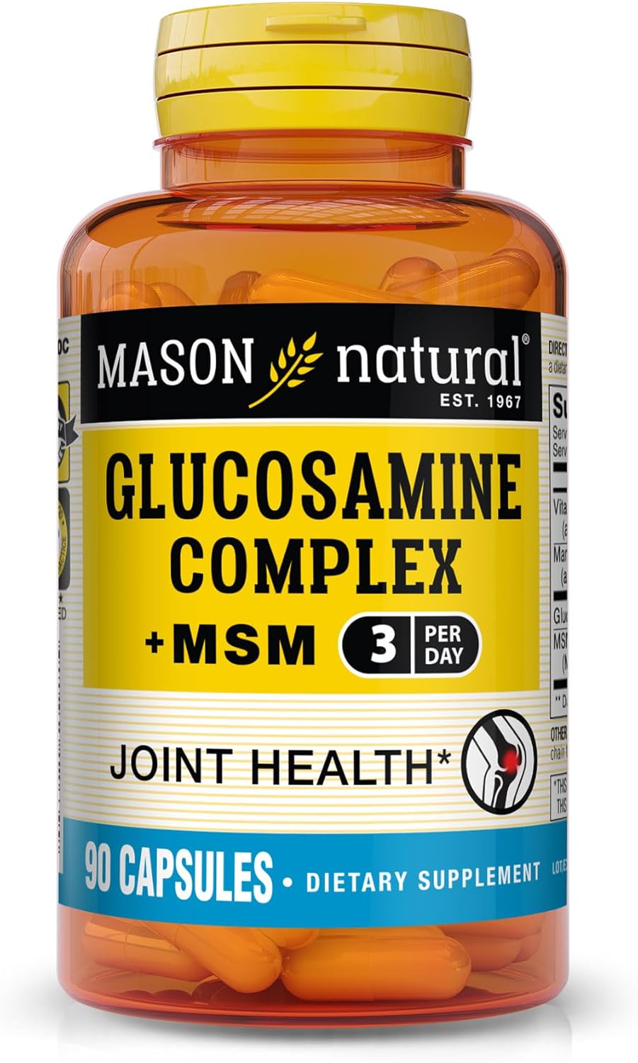 Glucosamina Complex + MSM – Mason Natural | Saúde das Articulações (90 Cápsulas)