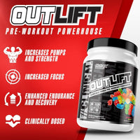 Nutrex Research Outlift Clinically Dosed Pre Workout Powder with Creatine, Citrulline, BCAA, Beta-Alanine | Intense Energy, Pumps Preworkout Supplement for Men and Women | Italian Ice 20 Servings