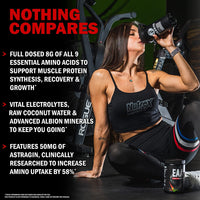 Nutrex Research EAA Hidratação | EAAs + BCAA em pó | Recuperação muscular, força, construção muscular, resistência | 8G Aminoácidos Essenciais + Eletrólitos | Limonada de Mirtilo 30 Porções