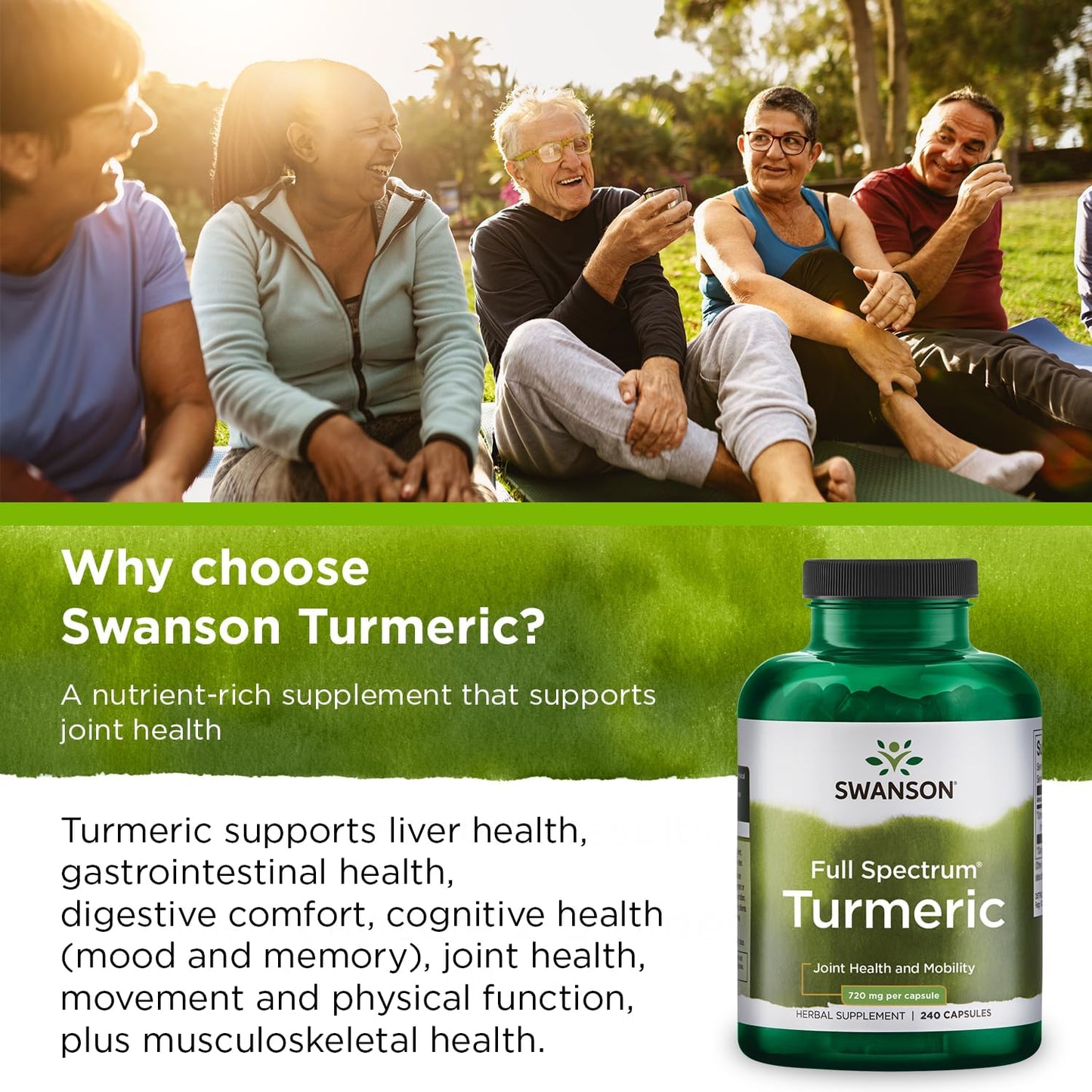 Swanson, Cúrcuma de Espectro Completo, 720 mg, 100 Cápsulas