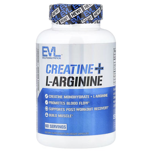 EVLution Nutrition, Creatina e L-Arginina, 120 Cápsulas Vegetais
