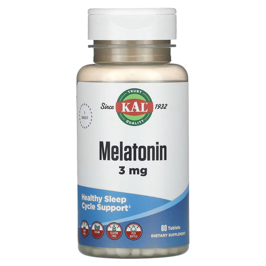 KAL, Melatonina, 3 mg, 60 Comprimidos