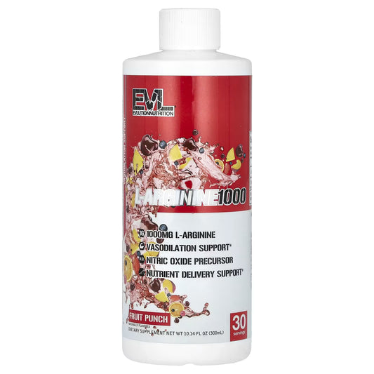 EVLution Nutrition, L-Arginina 1000, Ponche de Frutas, 1.000 mg, 300 ml (10,14 fl oz)