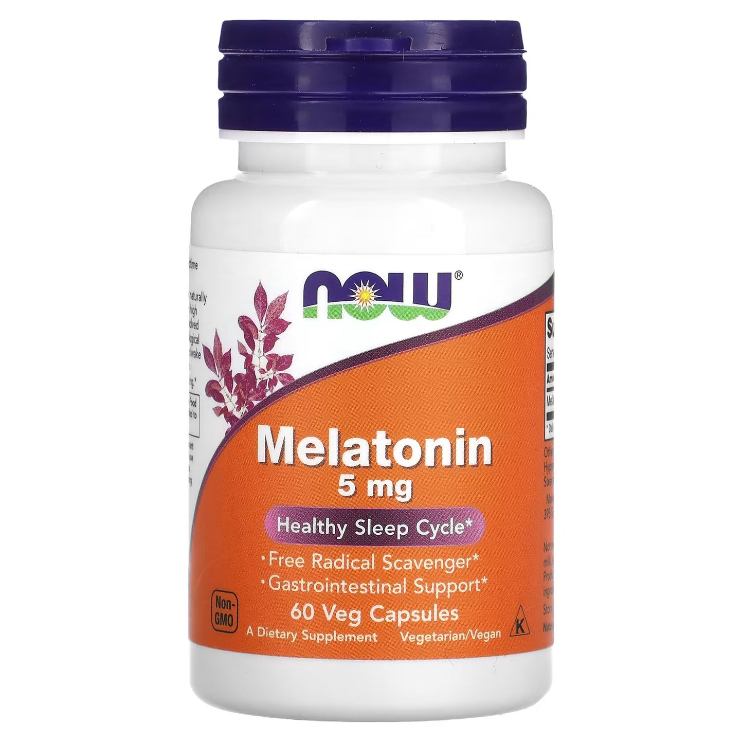 NOW Foods, Melatonina, 5 mg, 60 Cápsulas Vegetais