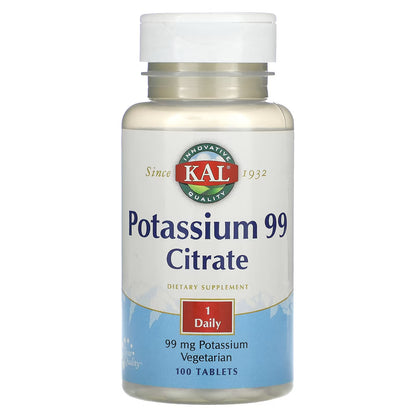 KAL, Potassium 99, 99 mg, 100 Comprimidos