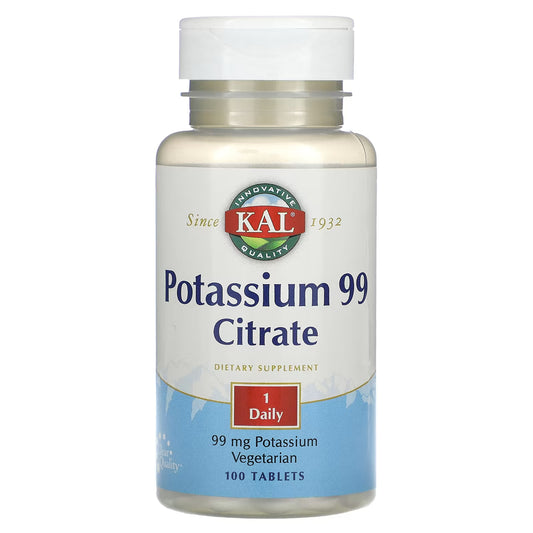 KAL, Potassium 99, 99 mg, 100 Comprimidos