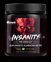 PRÉ-TREINO INSANITY 300G - GROWTH SUPPLEMENTS Sabor Frutas vermelhas