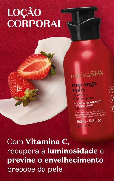 Loção Aveludada Desodorante Corporal Nativa Spa Cereja Rouge 400ml