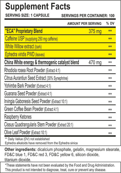 Cloma Pharma, China White, 100 tabletes